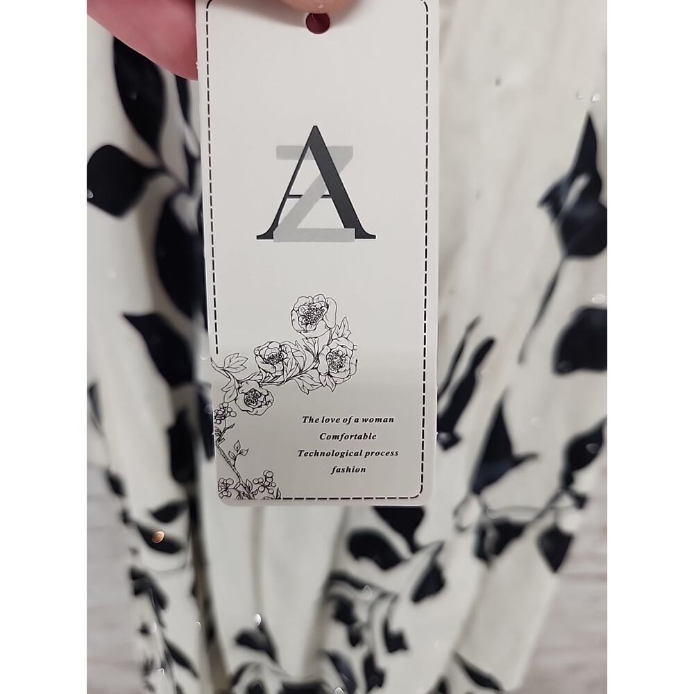 AZ Women's Dress Size L/XL Floral Cream Dress Long NEW Sleeveless Sparkle Dress - Picture 4 of 5